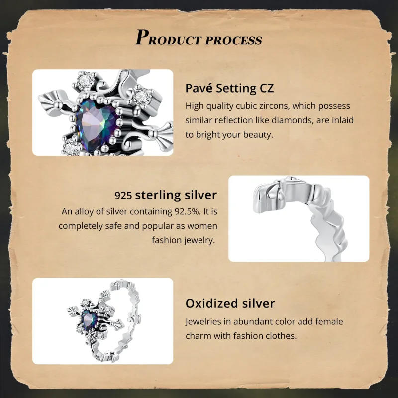 (slika za) Križni prstan za noč čarovnic v stilu Pandora - BSR482-E - Ogled 4