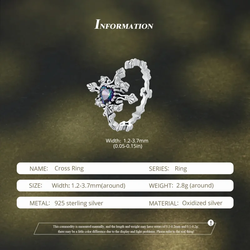 (slika za) Križni prstan za noč čarovnic v stilu Pandora - BSR482-E - Ogled 5