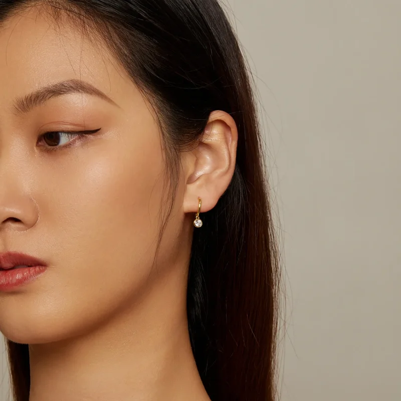 (slika za) Krožni uhani iz cirkonija v slogu Pandora - SCE830-B - Ogled 6