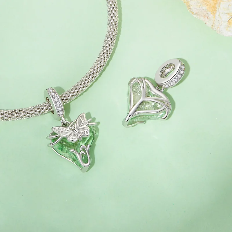 (slika za) Majhen viseči leteči metulj v stilu Pandora - BSC897 - Ogled 4