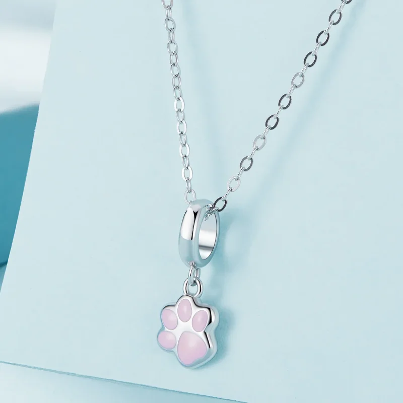 (slika za) Mini beli mačji krempelj v stilu Pandora - SCC2476-A - Ogled 2