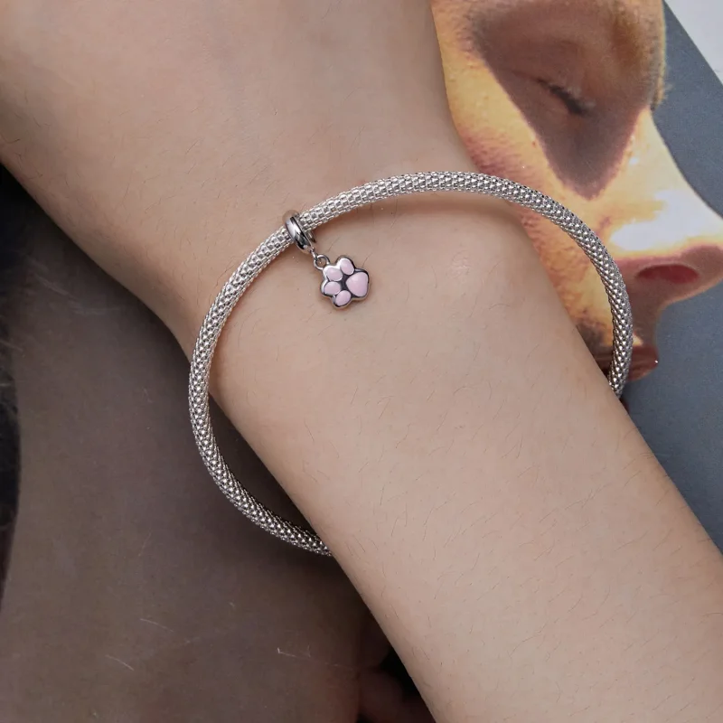 (slika za) Mini beli mačji krempelj v stilu Pandora - SCC2476-A - Ogled 5