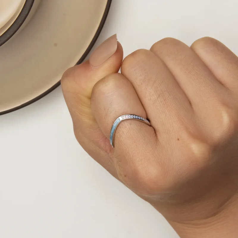 (slika za) Modri prstan s kostjo želje v slogu Pandora - SCR945-LB - Ogled 6