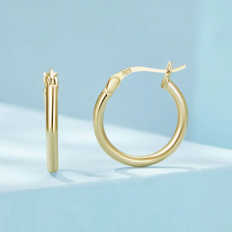 (slika za) Navadni srebrni obročasti uhani v slogu Pandora - SCE1608-MB - Ogled 2