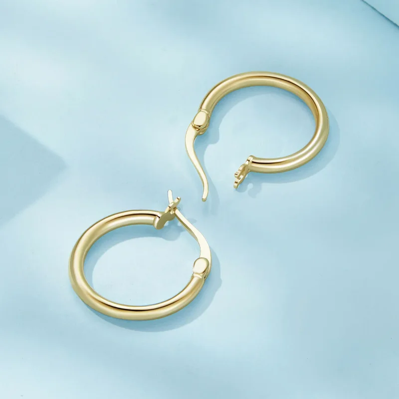 (slika za) Navadni srebrni obročasti uhani v slogu Pandora - SCE1608-MB - Ogled 4