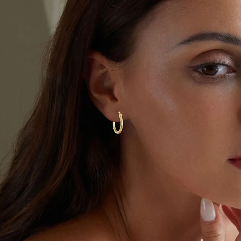 (slika za) Navadni srebrni obročasti uhani v slogu Pandora - SCE1608-MB - Ogled 5