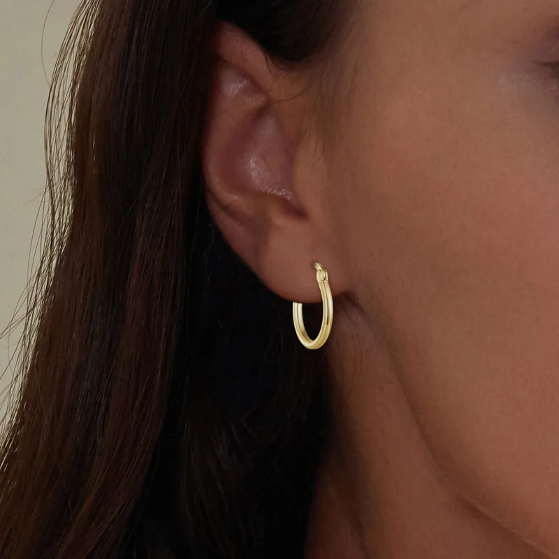 (slika za) Navadni srebrni obročasti uhani v slogu Pandora - SCE1608-MB - Ogled 6