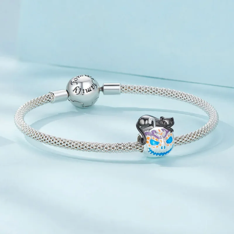 (slika za) Obesek Jack-O-Lantern za noč čarovnic v stilu Pandora - SCC2626 - Ogled 5