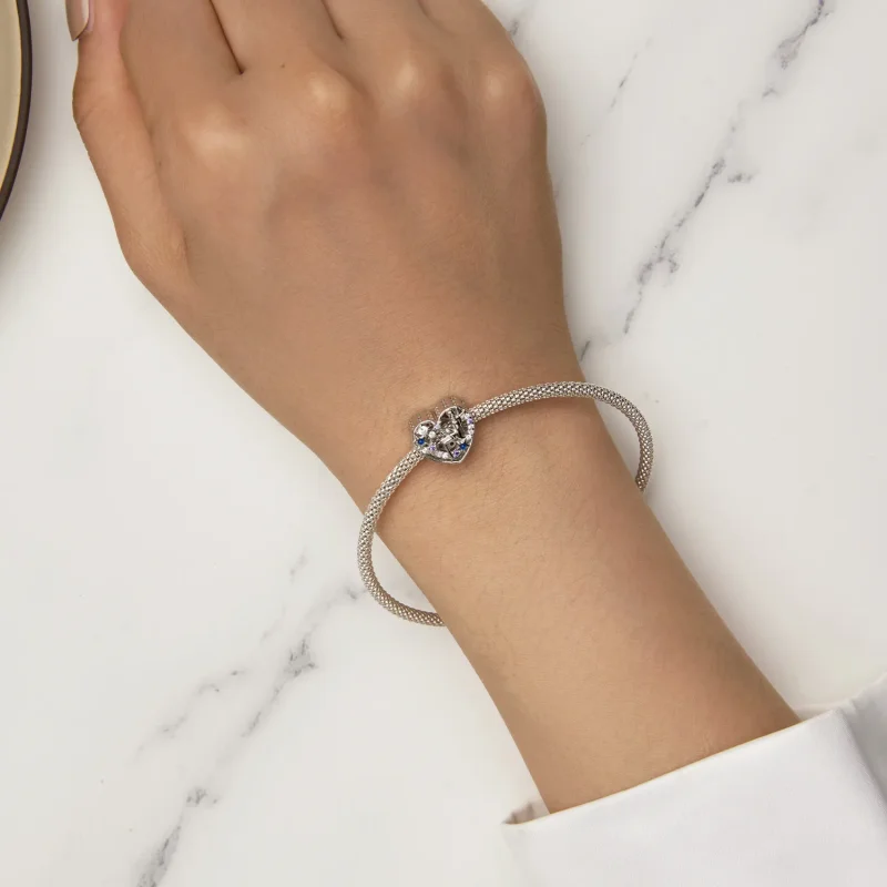 (slika za) Obesek s srcem dnevnega in nočnega vilenjaka v stilu Pandora - SCC2553 - Ogled 6