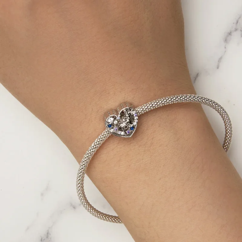 (slika za) Obesek s srcem dnevnega in nočnega vilenjaka v stilu Pandora - SCC2553 - Ogled 7