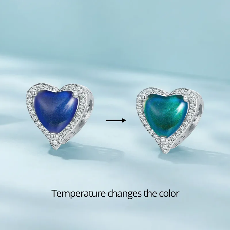 (slika za) Obesek s termosenzoričnim kamnom razpoloženja v stilu Pandora - SCC2596 - Ogled 2