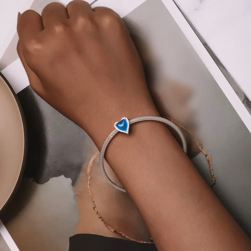 (slika za) Obesek s termosenzoričnim kamnom razpoloženja v stilu Pandora - SCC2596 - Ogled 8