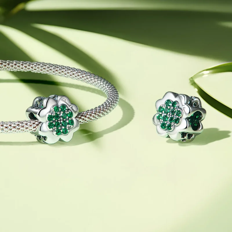 (slika za) Obesek s štiriperesno deteljico v stilu Pandora - SCC2604 - Ogled 4