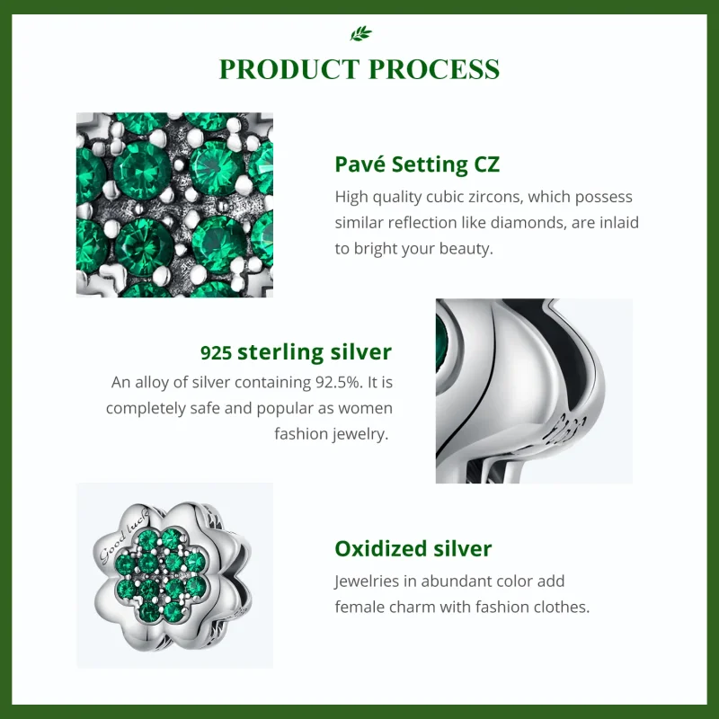 (slika za) Obesek s štiriperesno deteljico v stilu Pandora - SCC2604 - Ogled 5