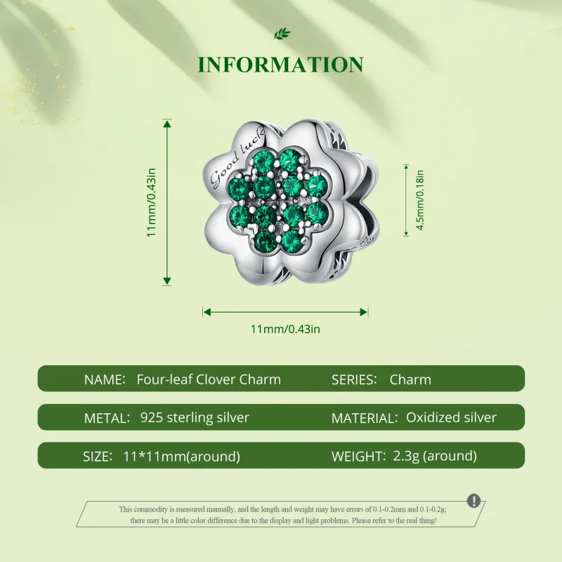 (slika za) Obesek s štiriperesno deteljico v stilu Pandora - SCC2604 - Ogled 6