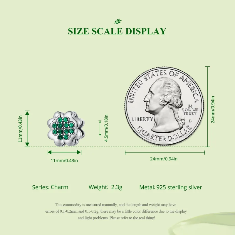 (slika za) Obesek s štiriperesno deteljico v stilu Pandora - SCC2604 - Ogled 7