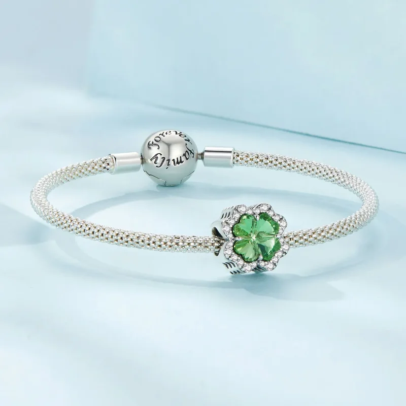 (slika za) Obesek s štiriperesno deteljico v stilu Pandora - SCC2622 - Ogled 5