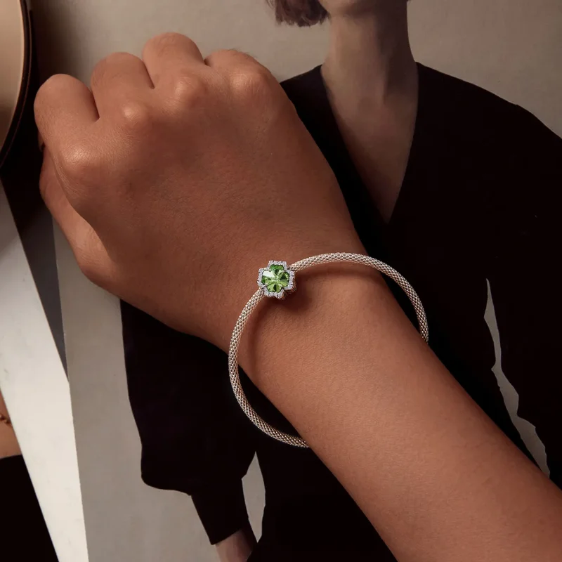 (slika za) Obesek s štiriperesno deteljico v stilu Pandora - SCC2622 - Ogled 6