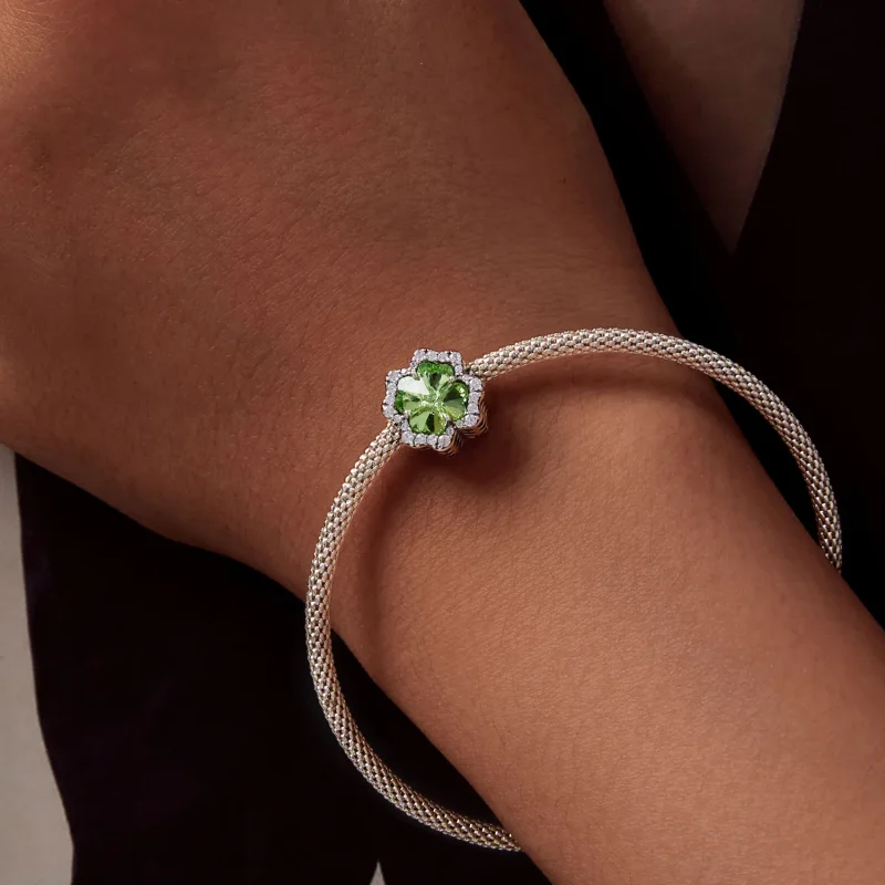 (slika za) Obesek s štiriperesno deteljico v stilu Pandora - SCC2622 - Ogled 7