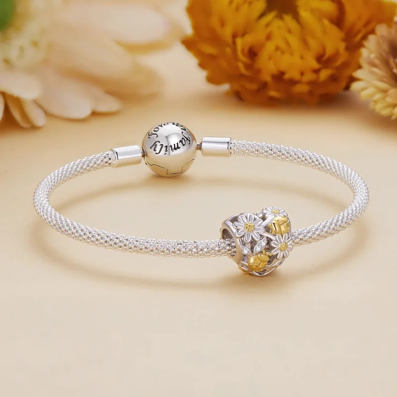 (slika za) Obesek z marjetico in pikapolonico v stilu Pandora - BSC817 - Ogled 5