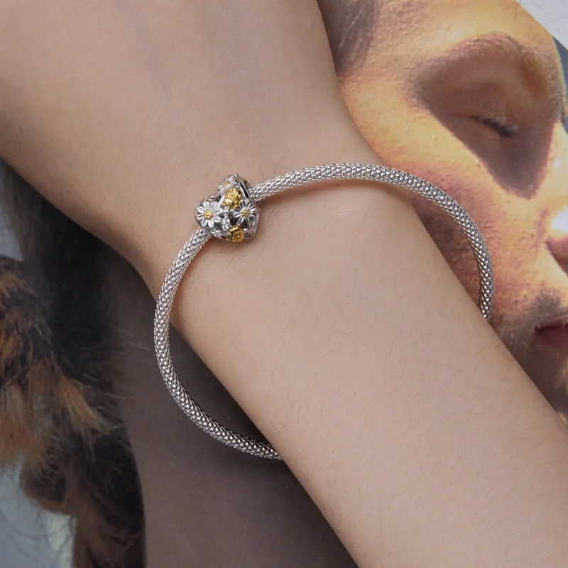 (slika za) Obesek z marjetico in pikapolonico v stilu Pandora - BSC817 - Ogled 6