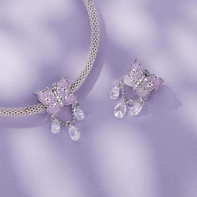 (slika za) Obesek z metulji v slogu Pandora - SCC2543 - Ogled 4