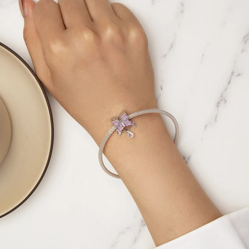 (slika za) Obesek z metulji v slogu Pandora - SCC2543 - Ogled 6