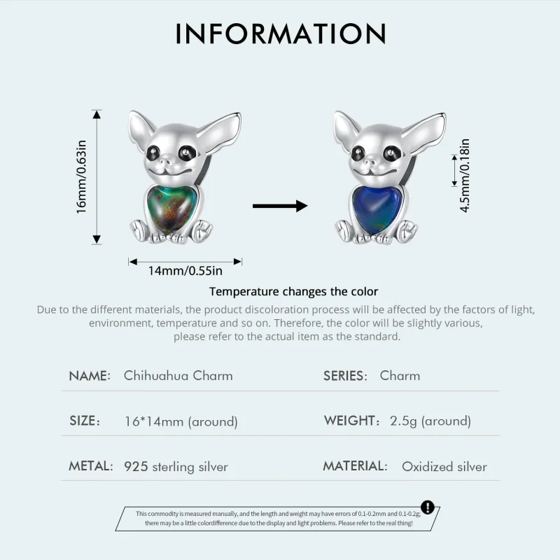 (slika za) Obesek za čivavo v stilu Pandora - SCC2601 - Ogled 4