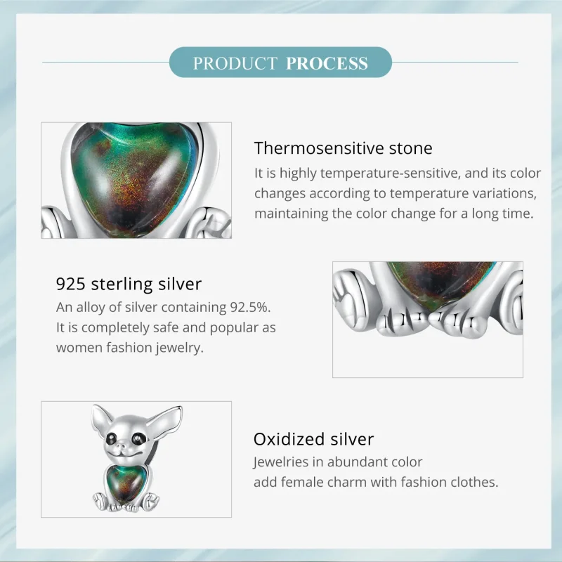 (slika za) Obesek za čivavo v stilu Pandora - SCC2601 - Ogled 6