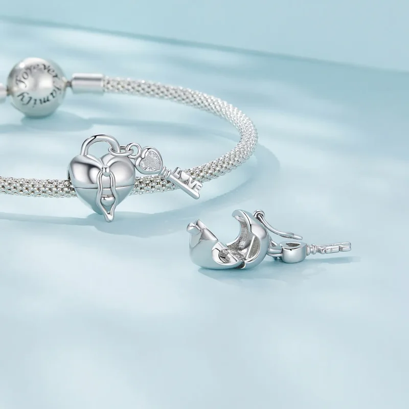 (slika za) Obesek za ključe s ključavnico v obliki srca Pandora - SCC2580 - Ogled 4