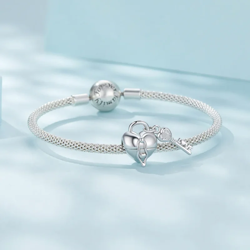 (slika za) Obesek za ključe s ključavnico v obliki srca Pandora - SCC2580 - Ogled 5