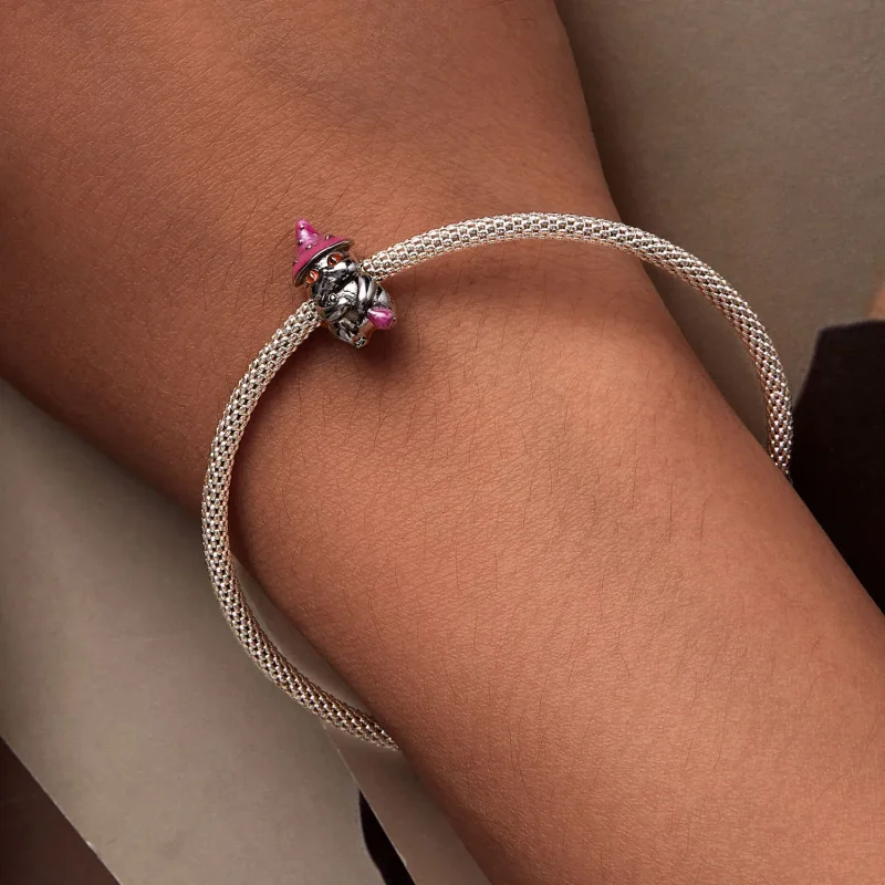 (slika za) Obesek za mačko čarovnico v slogu Pandora - SCC2625 - Ogled 7