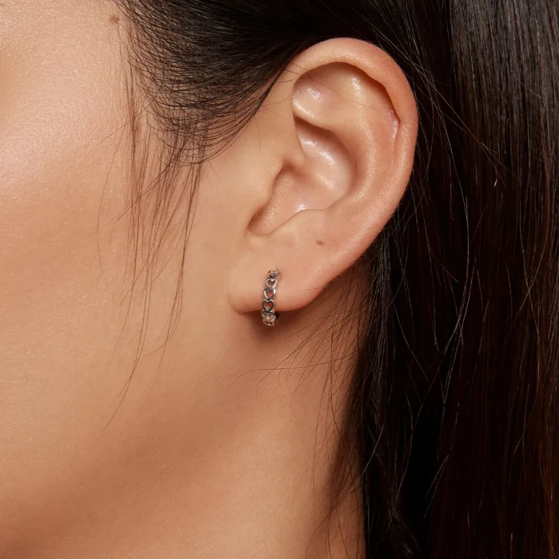 (slika za) Obročasti uhani v obliki srca v slogu Pandora - BSE880 - Ogled 5