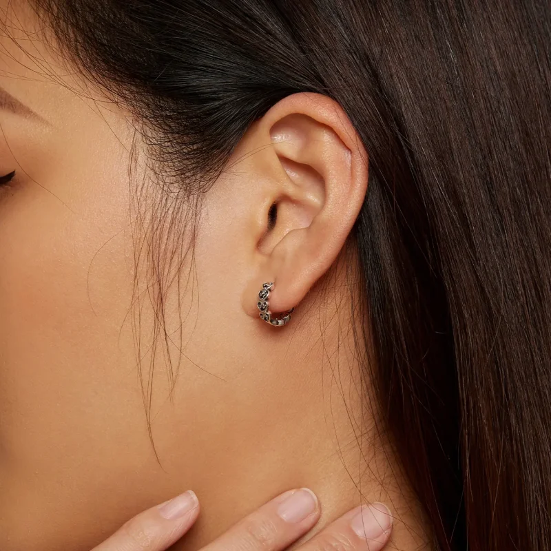 (slika za) Obročasti uhani v obliki srca v slogu Pandora - SCE1613 - Ogled 6