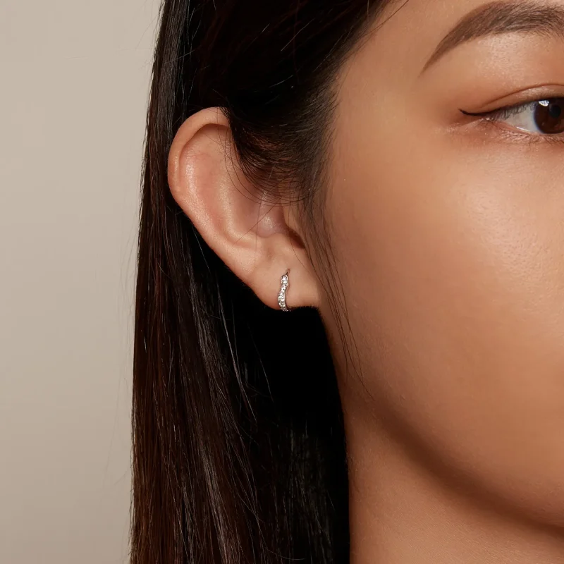 (slika za) Obročasti uhani v obliki srca v slogu Pandora - SCE1626 - Ogled 5