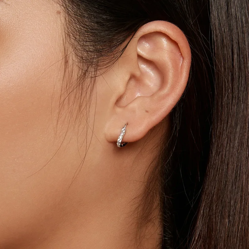 (slika za) Obročasti uhani v obliki srca v slogu Pandora - SCE1626 - Ogled 6