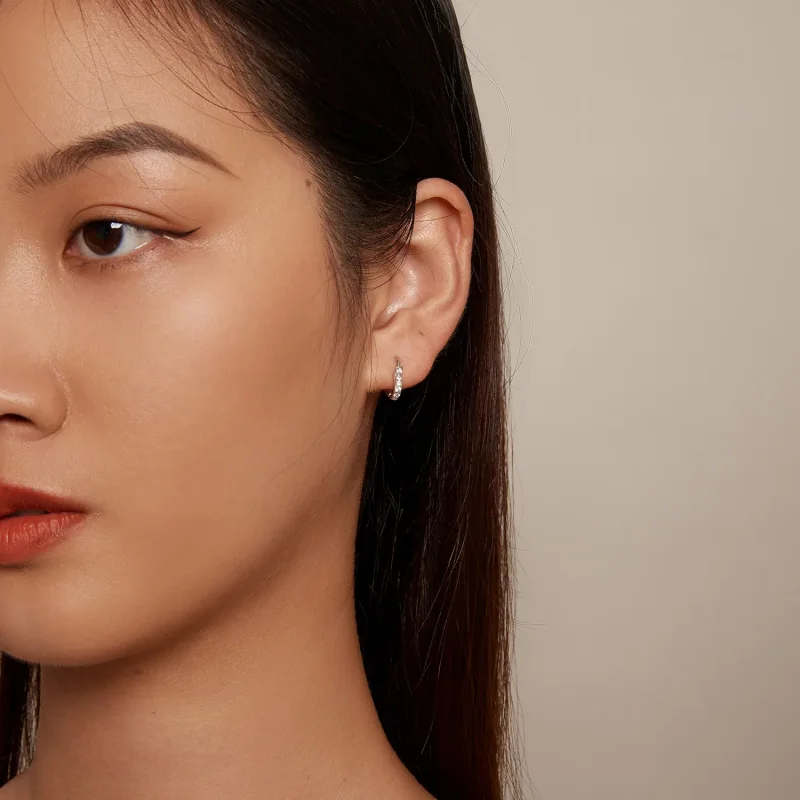 (slika za) Obročasti uhani v obliki srca v slogu Pandora - SCE1626 - Ogled 8