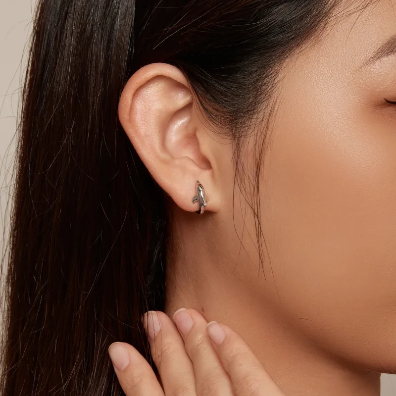 (slika za) Obročasti uhani z delfini v slogu Pandora - BSE881 - Ogled 5