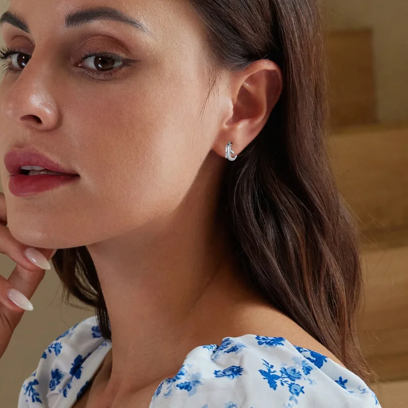 (slika za) Obročasti uhani z delfini v slogu Pandora - BSE881 - Ogled 9