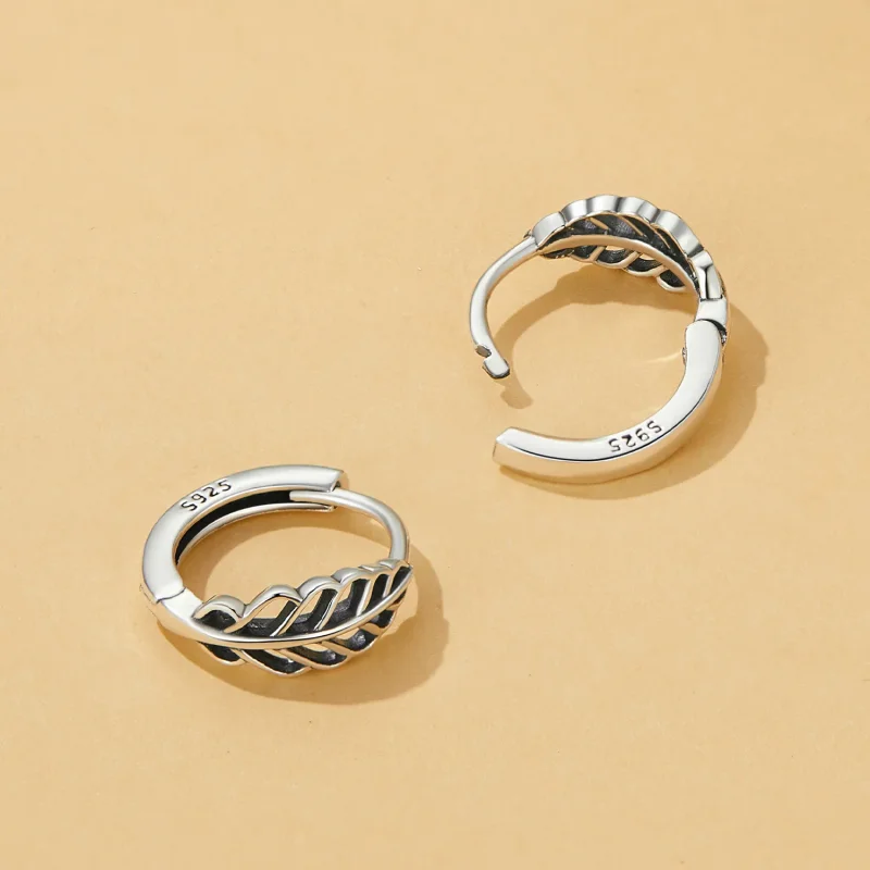 (slika za) Obročasti uhani z jesenskimi listi v slogu Pandora - SCE1636 - Ogled 4