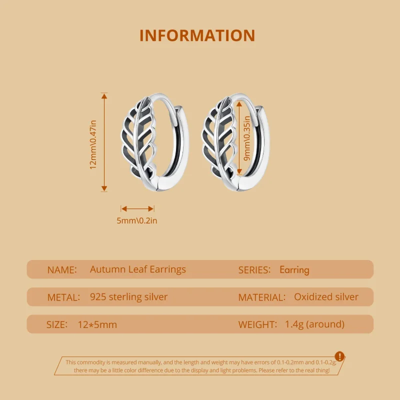 (slika za) Obročasti uhani z jesenskimi listi v slogu Pandora - SCE1636 - Ogled 6