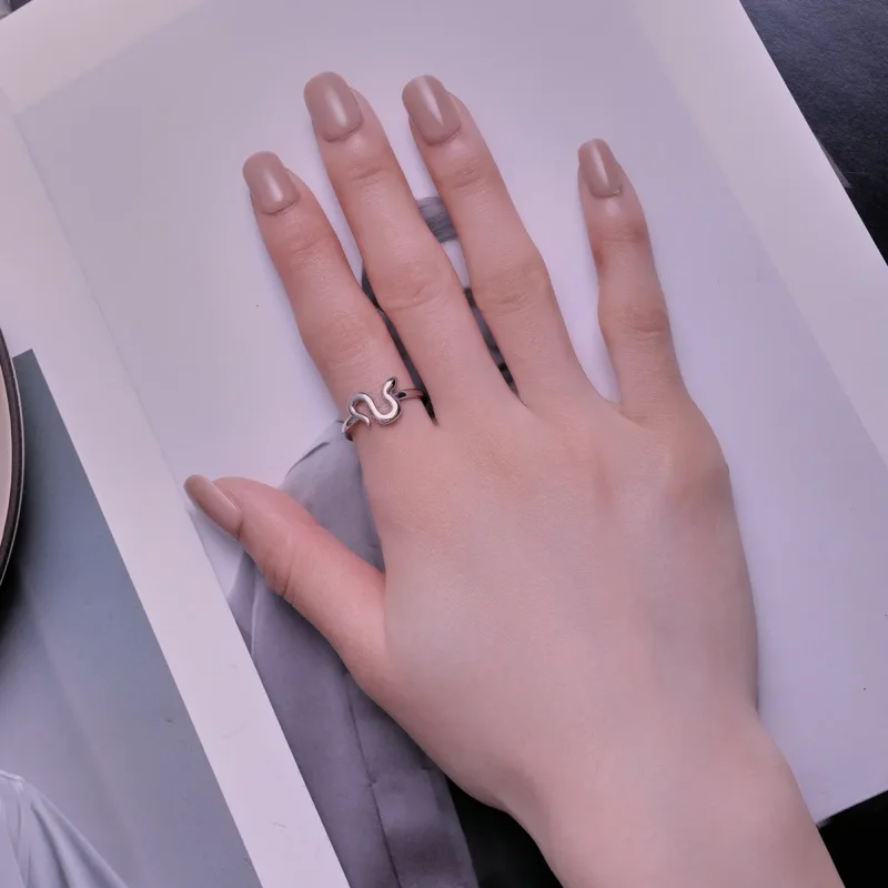 (slika za) Odprt prstan s kačo v slogu Pandora - SCR926 - Ogled 5