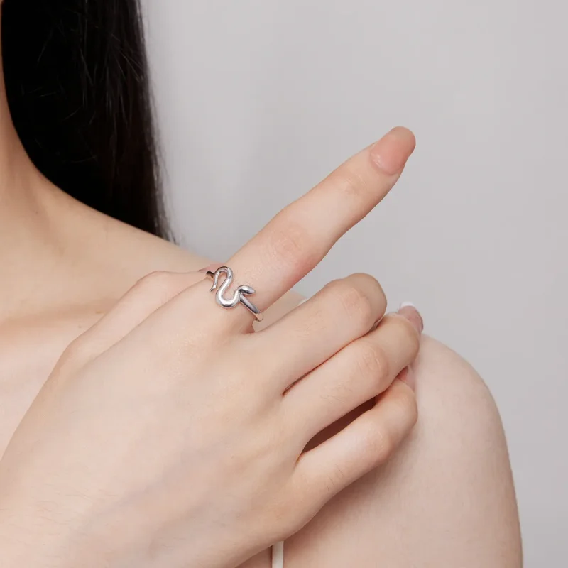 (slika za) Odprt prstan s kačo v slogu Pandora - SCR926 - Ogled 6