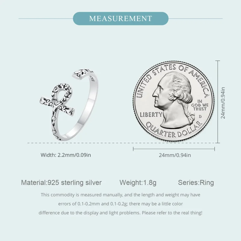 (slika za) Odprt prstan s križem Ankh v slogu Pandora - SCR972-E - Ogled 5