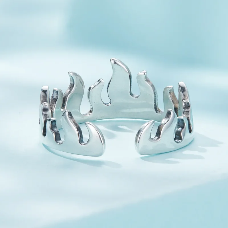 (slika za) Odprt prstan s plamenom v stilu Pandora - SCR914 - Ogled 4