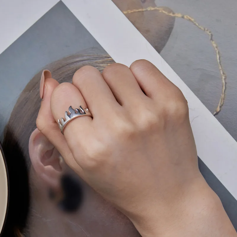 (slika za) Odprt prstan s plamenom v stilu Pandora - SCR914 - Ogled 6