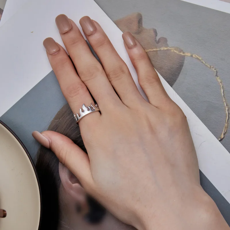 (slika za) Odprt prstan s plamenom v stilu Pandora - SCR914 - Ogled 7