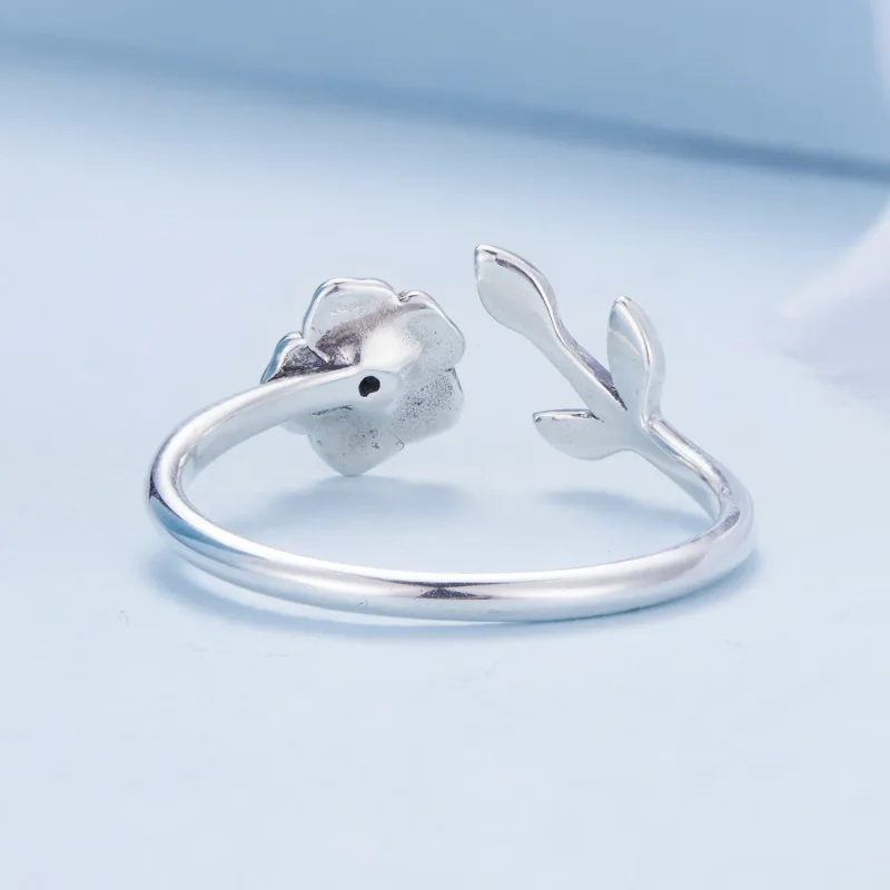 (slika za) Odprt prstan z rožami v stilu Pandora - BSR394 - Ogled 4