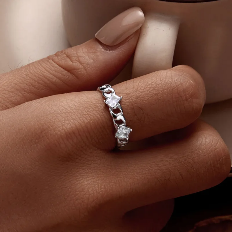 (slika za) Odprt prstan z verižico v stilu Pandora - SCR977-E - Ogled 6