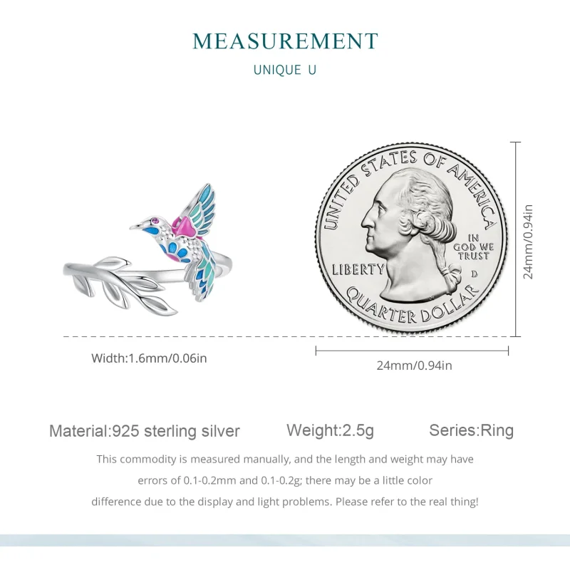 (slika za) Odprt prstan z vodomec v stilu Pandora - BSR483-E - Ogled 7